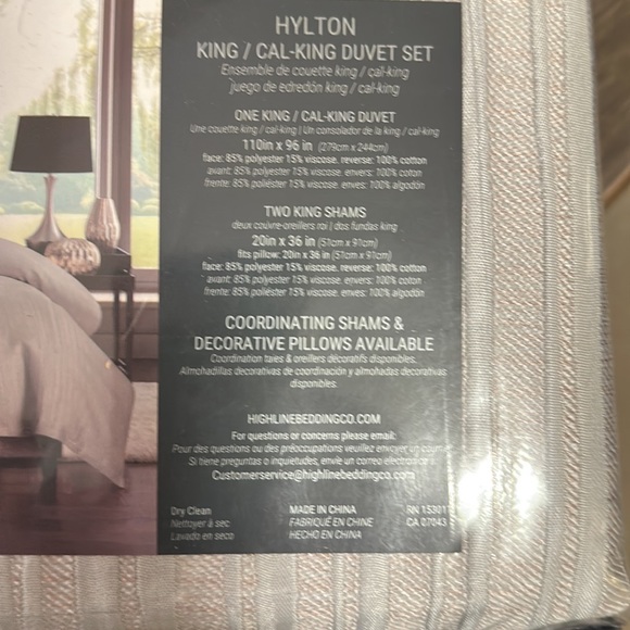 HIGHLINE GRAY BEDDING COMPANY HYLTON KING DUVET SET - Picture 4 of 4